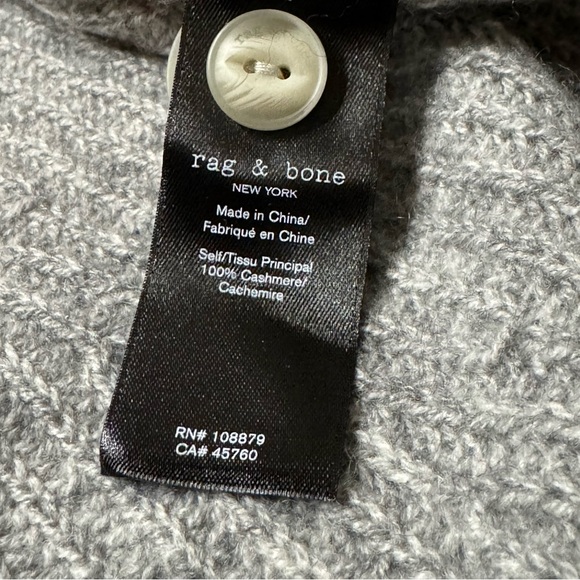 rag & bone Light Gray Ribbed Cardigan - Picture 3 of 14